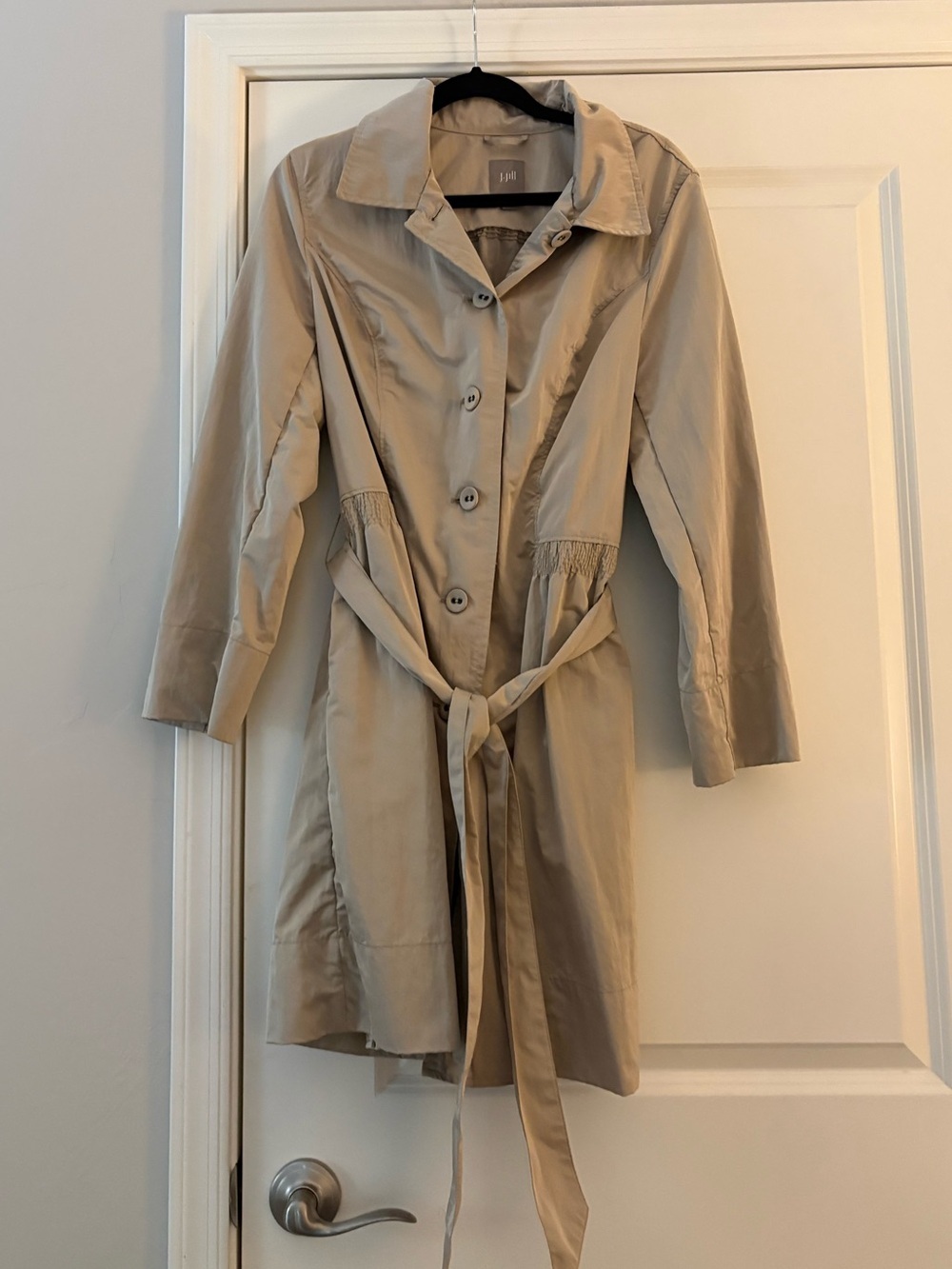 J. Jill Women’s Light Beige Tie-Waist Trench Coat
